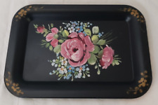 Vtg AB Hand Painted Tip Trays - Pink Rose picture