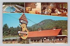Postcard Au Rond Point Motel Restaurant Magog Quebec Canada Multiview sign pool picture