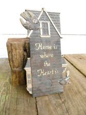 Placque Outdoor Home is where the Heart Is Brass screw or hang Big Gift IT picture