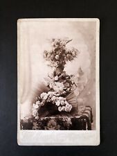 Antique 1890s Funeral Flower Arrangement Cabinet Card Photo Steubenville Ohio  picture