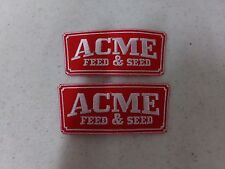 Lot of 2 Acme Feed & Seed Hat or Shirt Patches ~ NEW Old Stock ~ 1 1/4