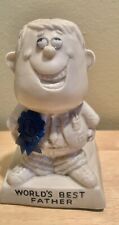 VINTAGE 1970 World Best Father 6” Statue. Fathers Day Gift R&W Berries picture