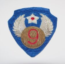 SUPERB ORIGINAL OCCUPATION GERMAN MADE BULLION AAF 9th AIR FORCE PATCH (GLOWS) picture