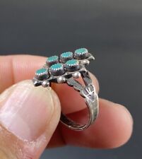Vintage Navajo Native American Snake Eye Turquoise Sterling Silver .925 Ring picture