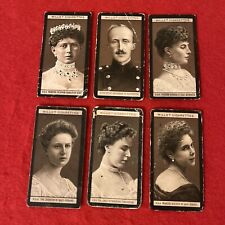 1908 Wills Cigarettes “European Royalty” Tobacco Card Lot (6) All F-G Condition picture