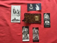 Antique pocket shrine relic of monastery Caravaggio Italy 1960th + 5 holy cards picture