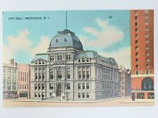 City Hall Providence Rhode Island Linen Hand Colored Unposted Postcard  picture
