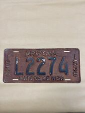 Arizona 1939 License Plate MARCOS DE NIZA  L2274 picture