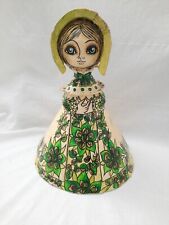 Lovely Vintage Abelardo Ruiz Paper Mache Mexican Folk Art Big Eyes Doll 11” picture