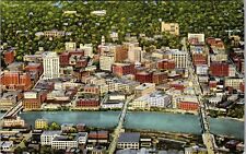 Grand Rapids MI-Michigan, Aerial View Town Area, Vintage Postcard picture