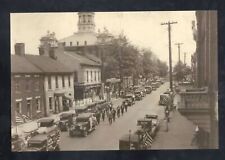 REAL PHOTO ST. CLAIRSVILLE OHIO DOWNTOWN STREET SCENE PARADE POSTCARD COPY picture