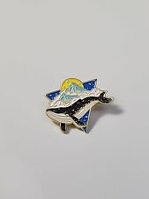 Whale in the Mountains Lapel Pin Sun or Moon over Clouds & Peaks picture