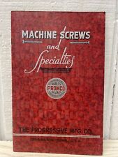 Vintage Progressive MFG Co Machine Screws and Specialties Catalog Booklet picture
