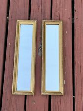 Vintage Matching Rectangle Gold Studded Hollywood Regency Victorian Mirrors picture