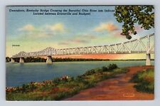 Evansville IN-Indiana, Owensboro, Kentucky Bridge, Vintage Souvenir Postcard picture