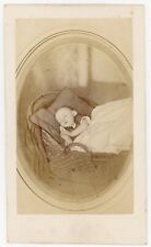 BABY IN ETERNAL SLEEP POSTMORTEM CDV PHOTO CIRCA 1870 picture