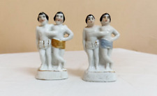 German Antique Statue Old Chang & Eng Bunker Siamese Twins Porcelain Figurine picture