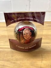 NEW - Christmas Satin Ball Ornament with Portrait of Pope John Paul II picture