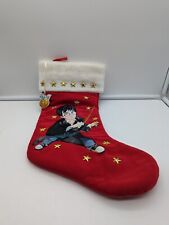 Vintage 2000 Warner Bros Harry Potter Christmas Stocking Red Gold Stars picture