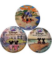 Vintage Walt Disney Lot Resorts Boardwalk Hilton & Vero Button Pins Set picture