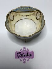 Antique Noritake Art Deco Floral Footed Salt Cellar With Heavy Gilt Accents picture