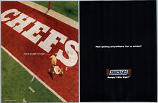 Snickers Candy Bar Kansas City Chiefs - 2 Page Vintage 1994 Print Ad Ephemera picture