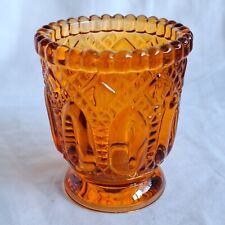 Vintage Glass Candle Holder Votive Toothpick Holder Amber picture