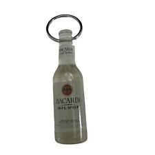 Bacardi Silver Clear Plastic Bottle Key Chain Can Bottle Opener 3” Tall Vintage picture