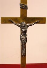 ANTIQUE ROSTAND SILVER & BRASS JESUS CHRIST ON CROSS CRUCIFIX STUNNING  picture