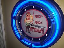 Gettelman's Beer Bar Man Cave Neon Advertising Wall Clock Sign picture
