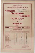 Cornell University Colgate Syracuse 1937 Triangular Indoor Track Meet Program picture