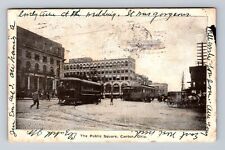 Canton OH-Ohio, Public Square, Cable Cars, Antique Souvenir Vintage Postcard picture