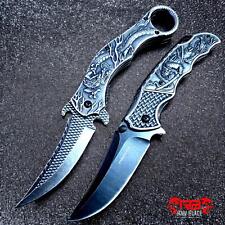 2 x STONE WASH 3D SPRING ASSISTED FOLDING TACTICAL KNIFE EDC Pocket BLADE Open picture