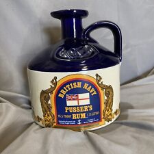 British Navy Pusser’s Rum 1.75 Liter Jug Wade England Decanter Advertising EMPTY picture