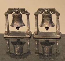 Antique 1880s Bronze Pair of Liberty Bell Bookends picture
