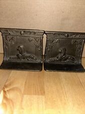 Antique Egyptian Revival Cast Iron Bookends Sphinx 1020’s picture
