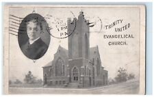 1908 Trinity United Evangelical Church Cathedral Freeport Illinois IL Postcard picture