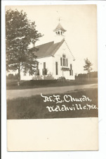 early Methodist Church RPPC real photo postcard, Welchville Maine Me picture