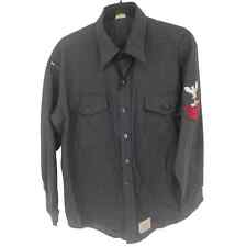 WWII 1940's Vintage Official US Navy 2nd Class Uniform Shirt 16.5 x 33 black picture