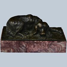 Antique 19C French School Bronze Dog Paperweight picture