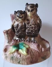 Antique German Bisque of a Couple of Owls: Cigarette & Match Holder Striker RARE picture