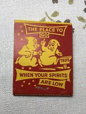 Vintage Ted’s Liquors Matchbook, New Monterey CA 20 strike Unstruck Ghosts picture