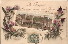 Fougères, FRANCE - flower frame, calligraphic writing picture