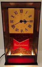 Budweiser King Of Beers Light Up Bar Clock Light Man Cave Vintage Working picture