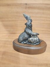 Bronze Bear And Salmon Statue On Wood Base Wally Shoop Signed 111/500 '92 picture