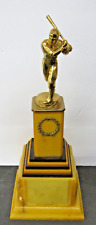 Vintage Large  Butterscotch Bakelite  Baseball Trophy Metal Figure 15