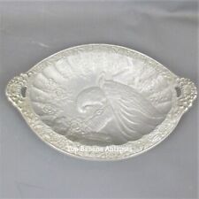 Fuse Sand Cast Aluminium Engraved Peacock Plate Antique c1913 Art Deco picture