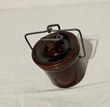 Vintage Brown Glaze Crock with Bale Closure and lid no gasket picture