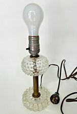 Vintage 1940's  Hobnail Clear Glass Boudoir Nightstand Lamp Working picture