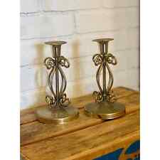 Brass Candle Holders | Vintage Brass | Candlestick Set of Two | Vintage Style  picture